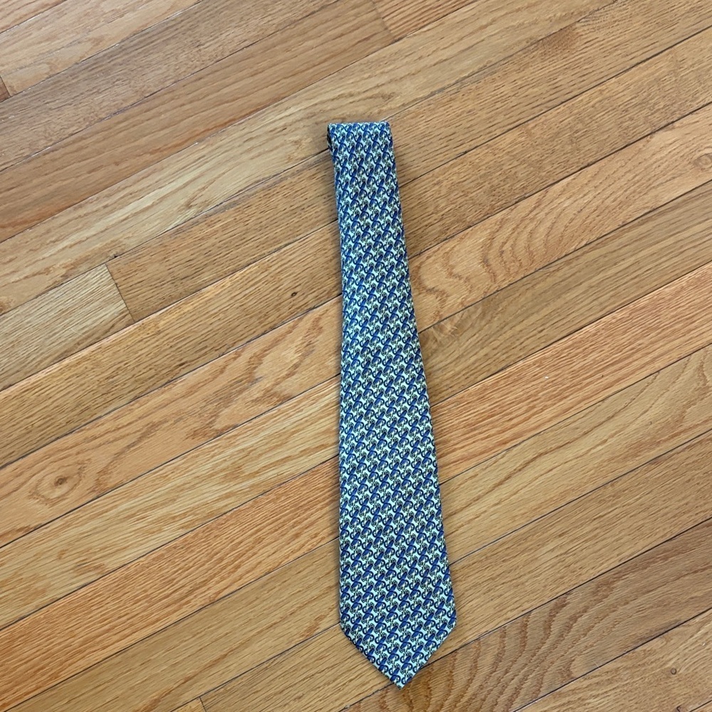 Georg Jensen Blue and Yellow Men's Tie